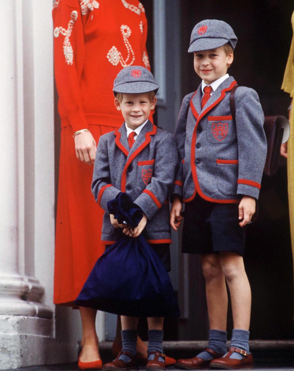 Prince William accompanies Prince Harry on his first day at Wetherby School [Photo: Getty]