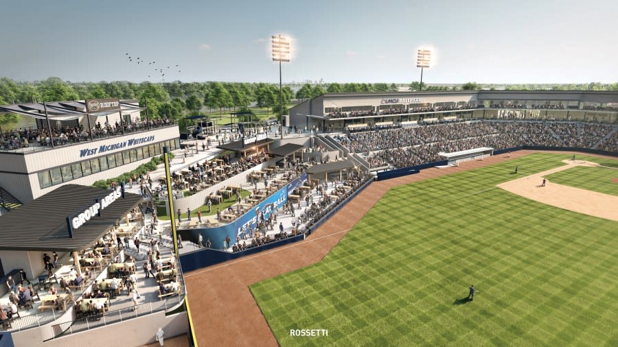 A rendering shows renovations to LMCU Ballpark. (Courtesy Whitecaps Media Department)