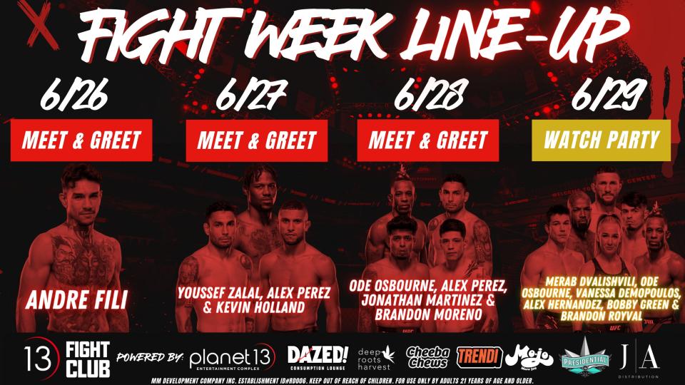 Fight week lineup