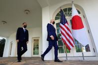 President Biden hosts Japan's Prime Minister Yoshihide Suga at the White House in Washington