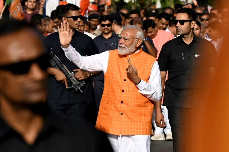 India's Prime Minister Narendra Modi has made similar claims to the video in campaign appearances since last month (Sajjad HUSSAIN)