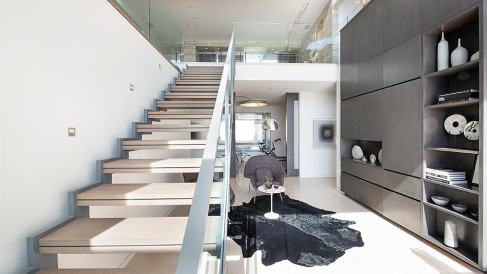 The stairs to the lower level. - Credit: Photo: Courtesy of Leigh Ann Rowe and Toby Ponnay/Sotheby’s International Realty