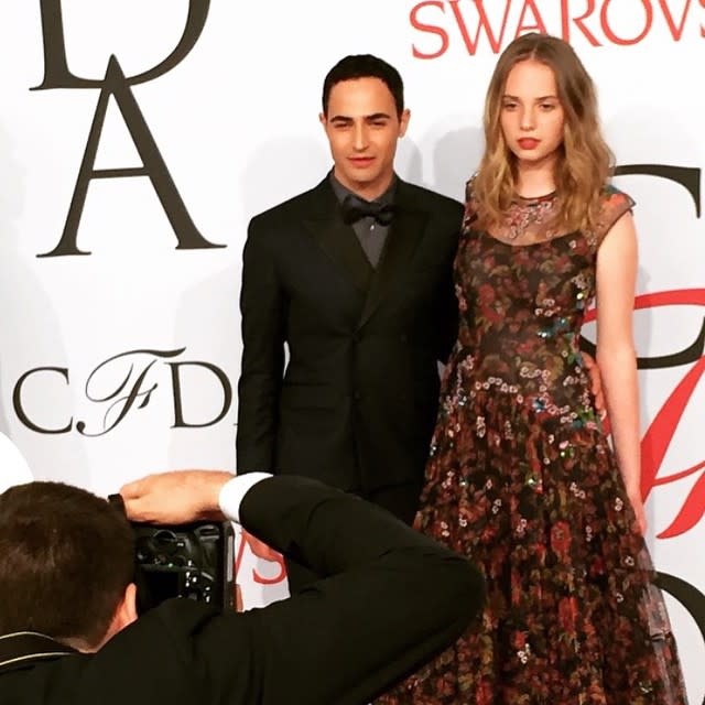 Move over Lily-Rose Depp! Looks like there's another celebrity daughter making a stunning high-fashion debut at one of the fashion world's most high-profile events. Maya Thurman-Hawke, the daughter of Uma Thurman and Ethan Hawke, walked the red carpet at the 2015 CFDA Fashion Awards in New York City on Monday night, looking pretty amazing in a floral Zac Posen dress. Keeping her hair down in a natural waves and showing off her freckles and bright-blue eyes, it's not hard to imagine modeling being effortless for the statuesque teenager. <strong>PHOTOS: A Pregnant Kim Kardashian Wore What to the 2015 CFDA Fashion Awards?!</strong> She was even accompanied by Zac Posen himself, who gushed about Maya on his Instagram. "My gorgeous date tonight," the designer wrote. Best of all, Maya clearly enjoyed herself on the red carpet, twirling around in her designer creation. Getty Images You're only 16 once! <strong>WATCH: Johnny Depp's 15-Year-Old Daughter Lily-Rose Is All Grown Up In a Crop Top</strong> Check out the video below to revisit Uma Thurman's iconic <em>Pulp Fiction</em> role, when ET visited the set a year before the film's release in 1993.
