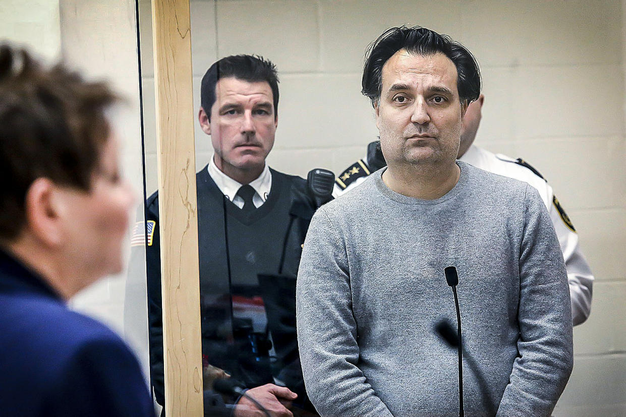 Image: Brian Walshe, of Cohasset, Mass., faces a Quincy Court judge charged with impeding the investigation into his wife Ana' disappearance from their home, on Jan. 9, 2023. (Greg Derr / The Patriot Ledger via AP, Pool)
