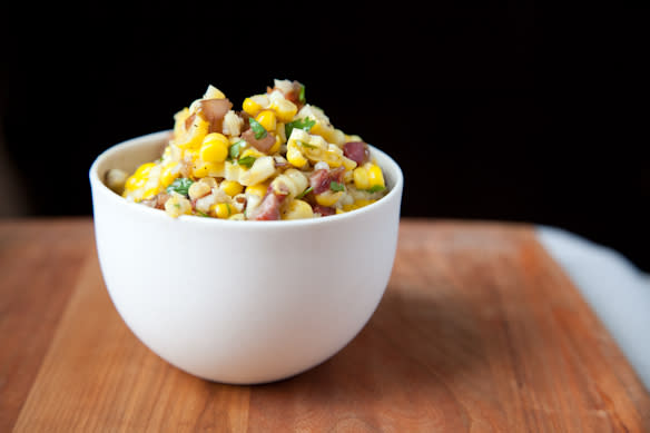 Corn Salad with Cilantro Caramelized Onions