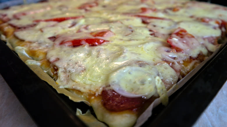 Pizza casserole in dish