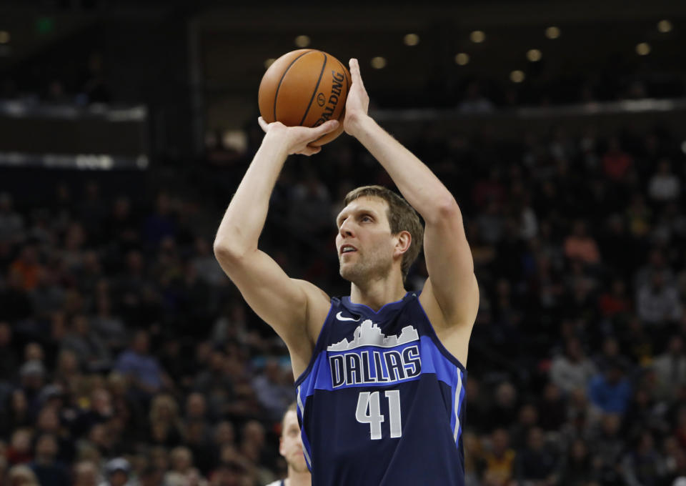 Dirk Nowitzki’s shot has aged like a fine wine. (AP Photo)