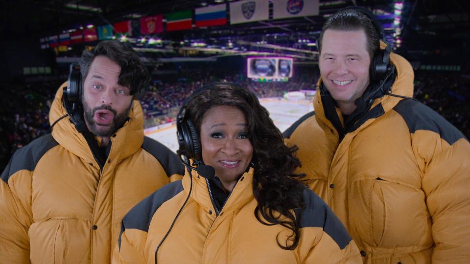 Nick Kroll, Wanda Sykes and Ike Barinholtz in a sketch from "History of the World, Part II."