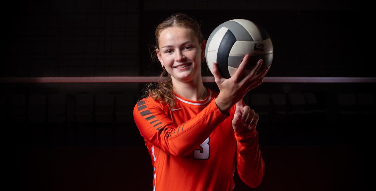 Kennedy Cherry from Hamilton Heights High School is photographed for the 2024 IndyStar Girls Volleyball Super Team on Tuesday, August. 6, 2024, at The Academy Volleyball Club in Indianapolis.