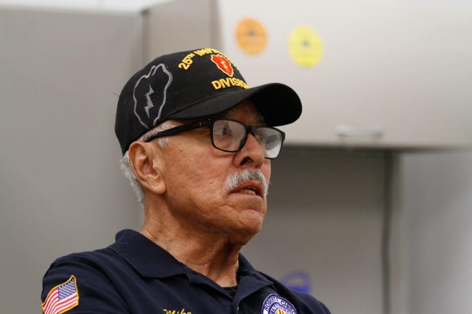 Mike Grijalva, a U.S. Army Vietnam War veteran, discusses his tour of duty and the impact it had on him and other veterans after an April 22 Vietnam Veterans of America El Paso Chapter 844 meeting.