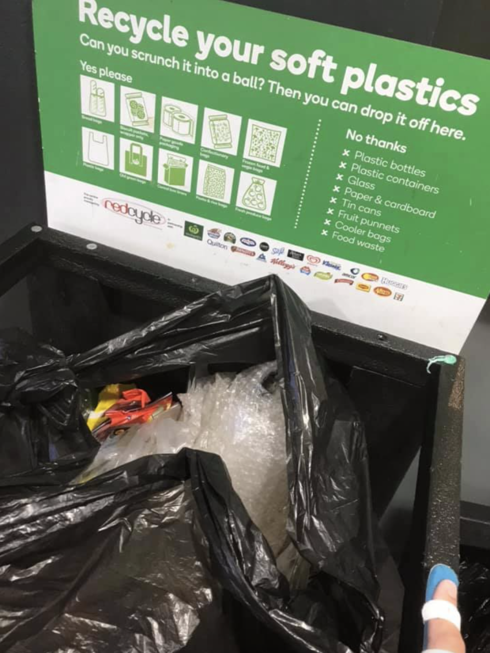 REDcycle bin at Woolworths Metro store in Sydney.