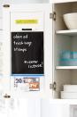 <p>Turn the back of a cabinet into a makeshift shopping station with an adhesive pocket for coupons and chalkboard decal for shopping lists. And hey, you can even include your home's wifi password in case for the next time the kids' friends come over.</p><p><a class="link " href="https://www.amazon.com/Smead-Self-Adhesive-Pockets-Different-68167/dp/B0186KGEZK/?tag=syn-yahoo-20&ascsubtag=%5Bartid%7C10063.g.36459111%5Bsrc%7Cyahoo-us" rel="nofollow noopener" target="_blank" data-ylk="slk:SHOP SELF-ADHESIVE POCKET ORGANIZERS;elm:context_link;itc:0;sec:content-canvas">SHOP SELF-ADHESIVE POCKET ORGANIZERS</a> </p>