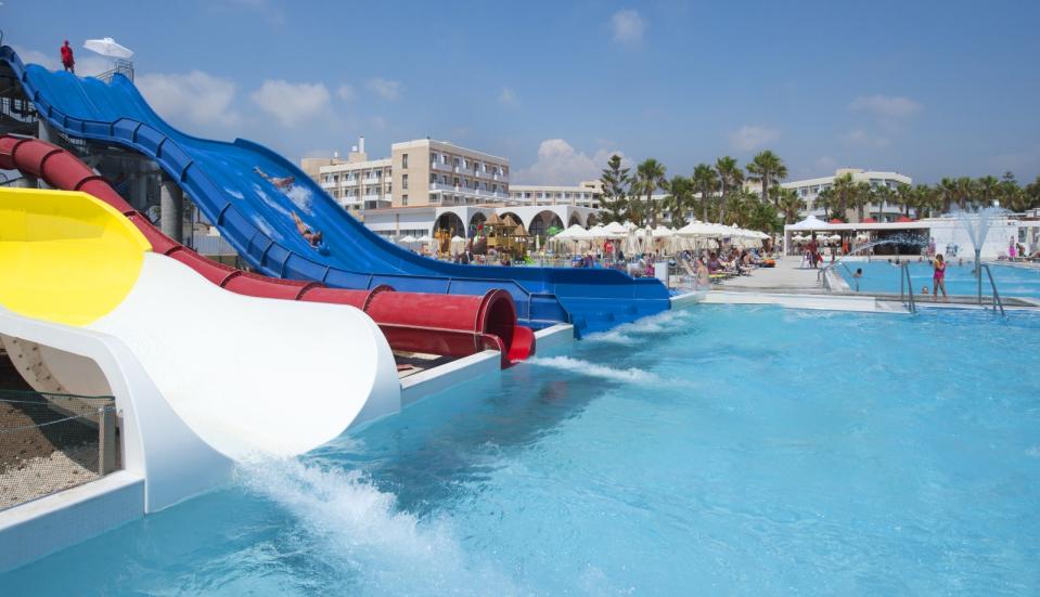 Louis Phaethon Beach opens up its very own water park in the summer. [Photo: Louis Phaethon Beach]