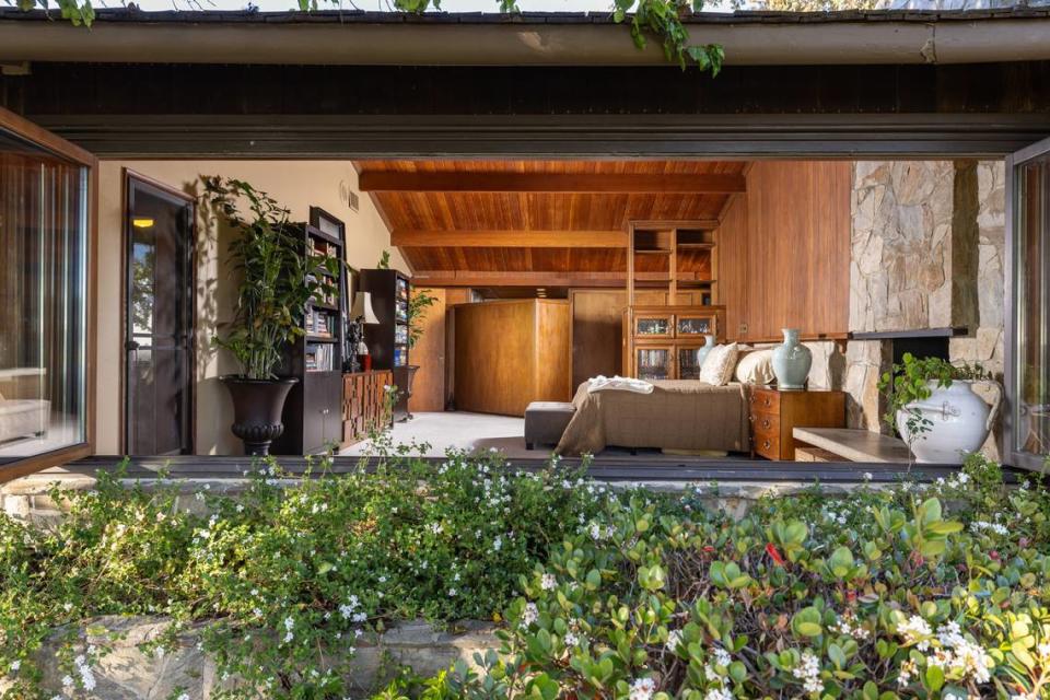 One of the bedrooms of the Newport Beach, California home.