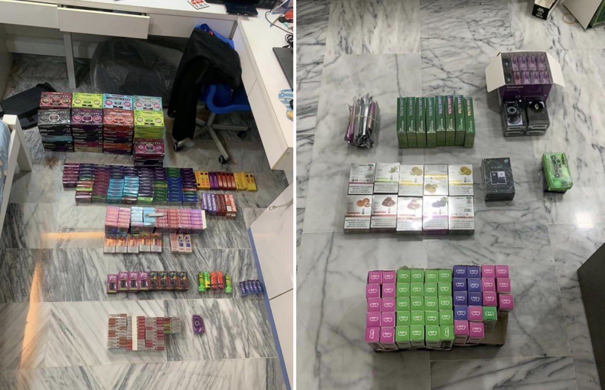 More than 700 e-vaporisers and its related components, at an estimated street value of $15,400, found in teenager’s home in Toa Payoh (Photos: Health Sciences Authority)