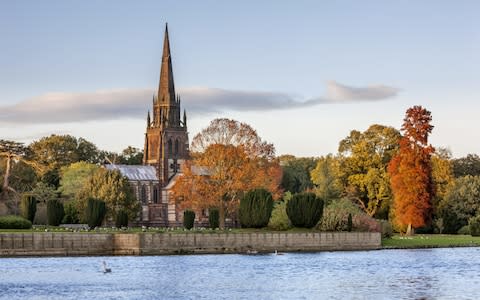  View of the Chapel seen from the lake at Clumber Park, Nottinghamshire  - Credit: National Trust Images/Andrew Butler