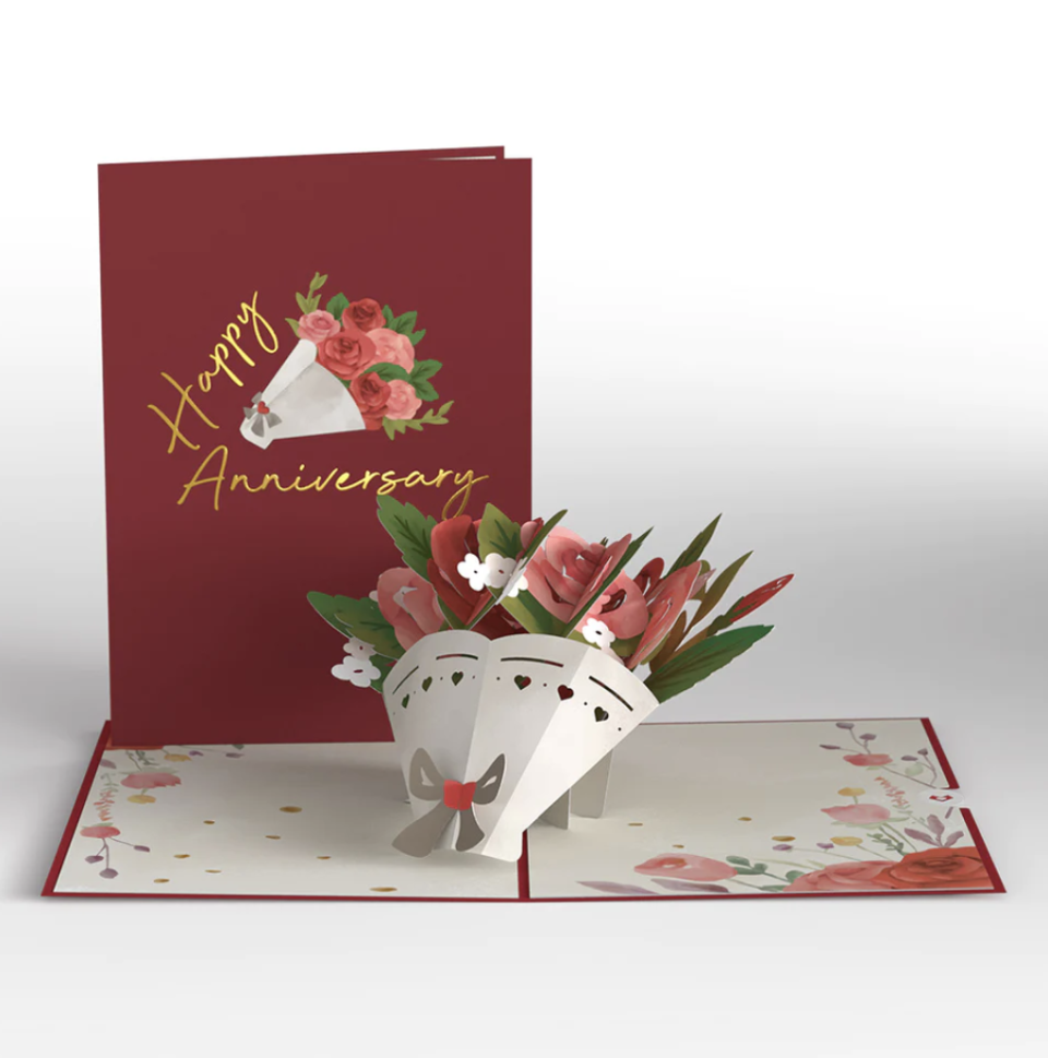 <p><a href="https://go.redirectingat.com?id=74968X1596630&url=https%3A%2F%2Fwww.lovepop.com%2Fproducts%2Fanniversary-roses-bouquet&sref=https%3A%2F%2Fwww.womansday.com%2Frelationships%2Fdating-marriage%2Fg60193597%2F15-year-anniversary-gift-ideas%2F" rel="nofollow noopener" target="_blank" data-ylk="slk:Shop Now;elm:context_link;itc:0;sec:content-canvas" class="link ">Shop Now</a></p><p>Anniversary Roses Bouquet Pop-Up Card</p><p>lovepop.com</p><p>$50.00</p><span class="copyright">Lovepop</span>