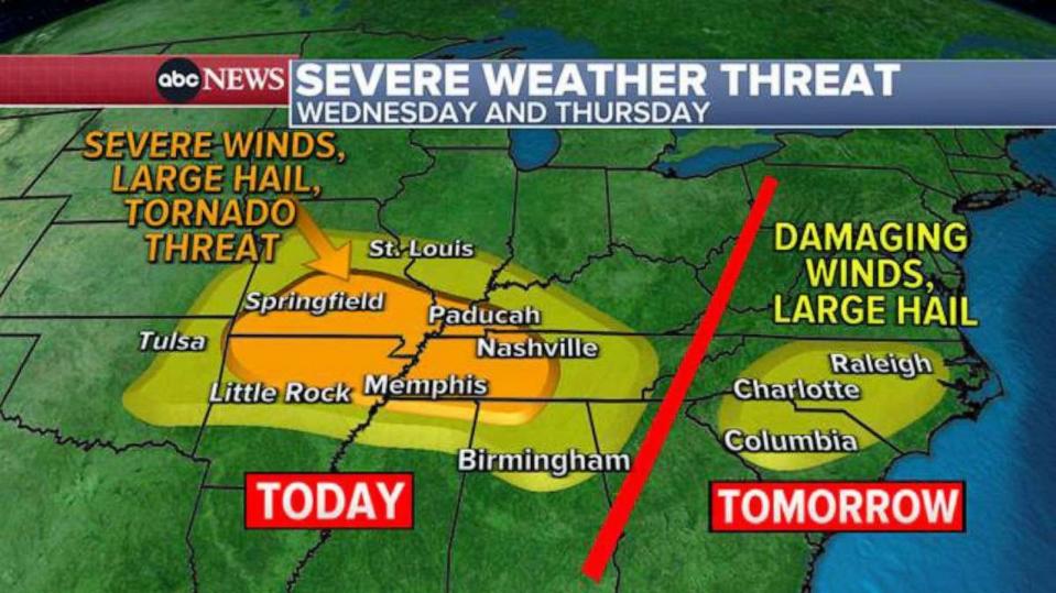 PHOTO: Severe Weather Threat Wednesday and Thursday (ABC News)
