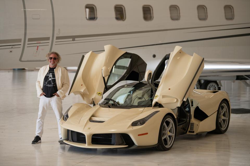 Sammy Hagar with the LaFerrari he intends to auction at the inaugural Barrett-Jackson Scottsdale Fall Auction at WestWorld of Scottsdale.