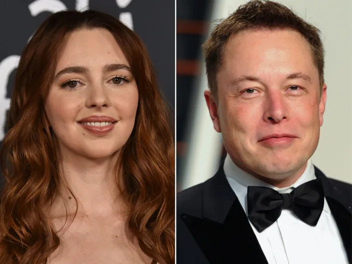 A side-by-side composite of actress Natasha Bassett and Tesla and SpaceX CEOElon Musk
