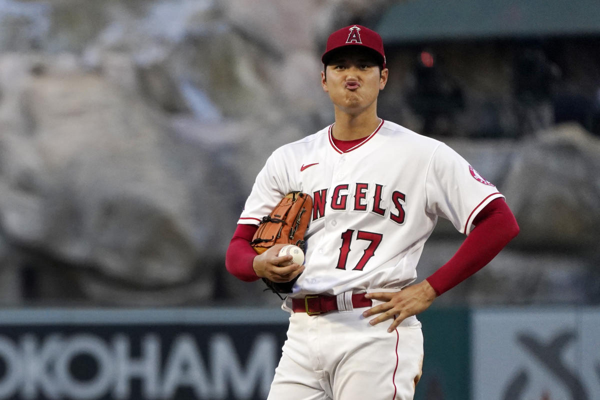 Shohei Ohtani Los Angeles Angels Player-Issued Gray Blue Cap