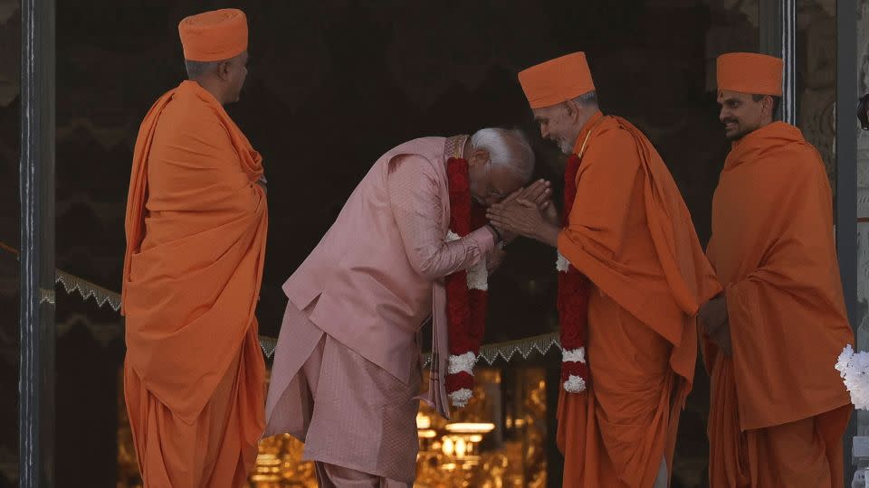 The BAPS Hindu Mandir temple sits in a vast 27-acre plot in the Abu Dhabi desert. - Amr Alfiky/Reuters