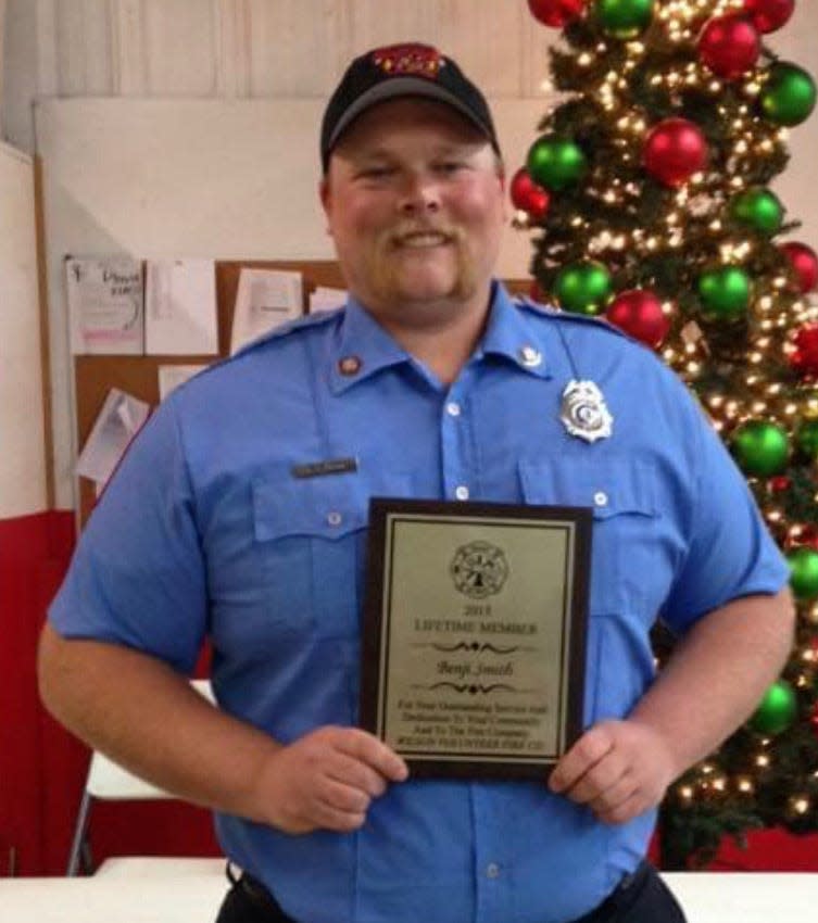 Benji Smith, former president of Riverheads Volunteer Fire Department, and a 13-year career firefighter, was one of 22 firefighters to walk out of Riverheads Volunteer Fire Department in protest of the behavior of the newly-elected president Gerry Chandler on Monday, Aug. 14, 2023.