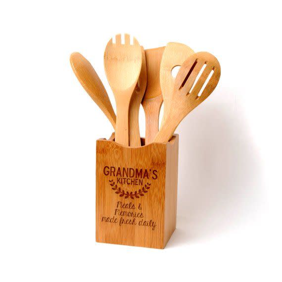 15) JoyfulMoose Bamboo Kitchen Utensil Holder