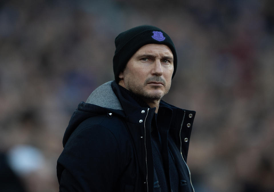 LONDON, ENGLAND - JANUARY 21:  Everton manager Frank Lampard during the Premier League match between West Ham United and Everton FC at London Stadium on January 21, 2023 in London, England. (Photo by Visionhaus/Getty Images)