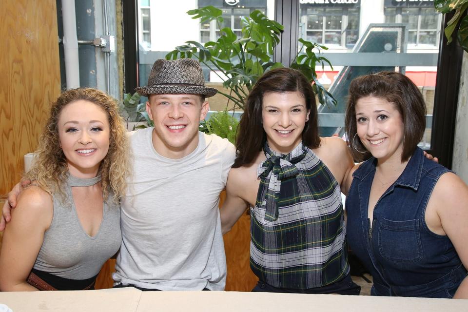 Devon Hadsell, Kevin Csolak, Collins Conley, and Stephanie Lynn Bissonnette attend the 'Mean Girls' Original Broadway Cast Vinyl Release at the Herald Square Urban Outfitters' on August 28, 2018 in New York City.