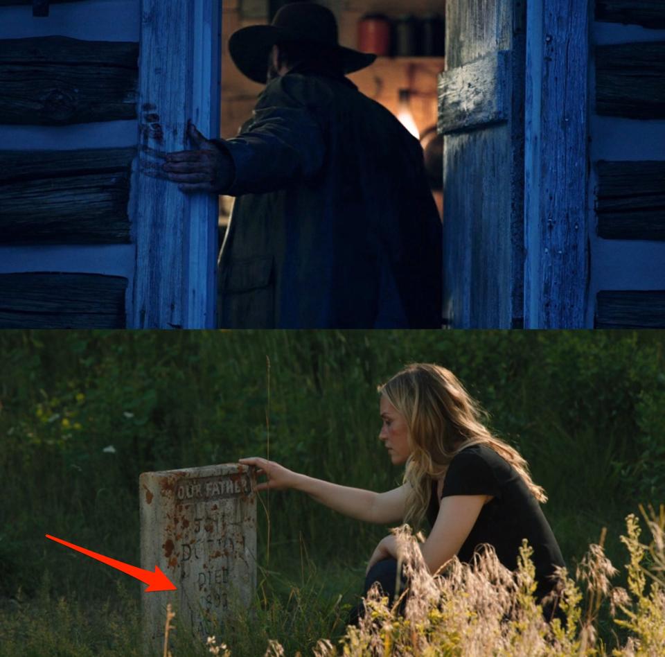 James Dutton (Tim McGraw) in "Yellowstone" season four, episode eight and Summer Higgins (Piper Perabo) in "Yellowstone" season five, episode six.