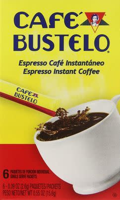 Single serving Cafe Bustelo instant coffee packets