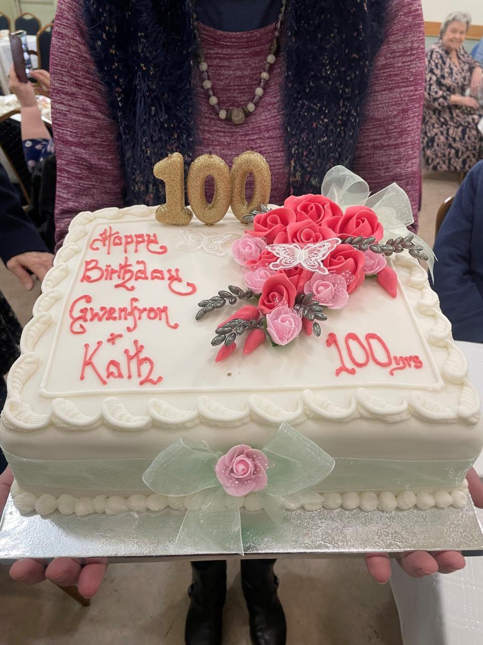 They were presented with a joint birthday cake (Neath Port Talbot County Borough Council/PA)