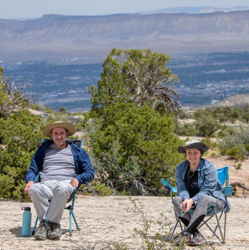 Christie and Robby with the Colorado desert in the background - Joshua Hall