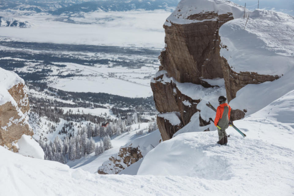 Veronica Paulsen stands above Corbet's Couloir at Jackson Hole Mountain Resort<p>Veronica Paulsen</p>