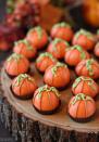 <p>If you like pumpkin bread, you're going to love these cute, little truffles! Their round shape makes decorating them to look like a pumpkin super easy.</p><p><strong>Get the recipe at <a href="http://www.sugarhero.com/pumpkin-bread-truffles/#_a5y_p=2551128" rel="nofollow noopener" target="_blank" data-ylk="slk:Sugar Hero;elm:context_link;itc:0;sec:content-canvas" class="link ">Sugar Hero</a>.</strong> </p>