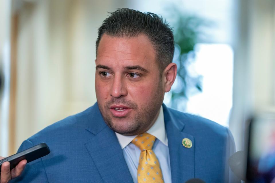 Rep. Anthony D’Esposito, R-N.Y., is leading an effort to expel Rep. George Santon, R-N.Y., from Congress.