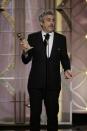 Alfonso Cuaron, Best Director - Motion Picture, for "Gravity" accepts his award during the 71st annual Golden Globe Awards in Beverly Hills, California January 12, 2014. REUTERS/Paul Drinkwater/NBCUniversal