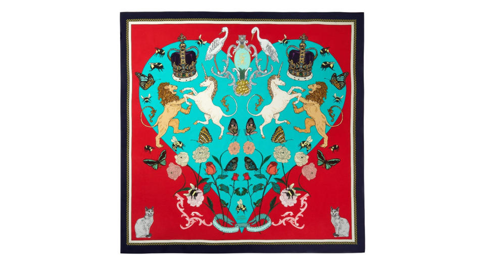 This decadent silk scarf is one of a kind. (Fortnum & Mason)