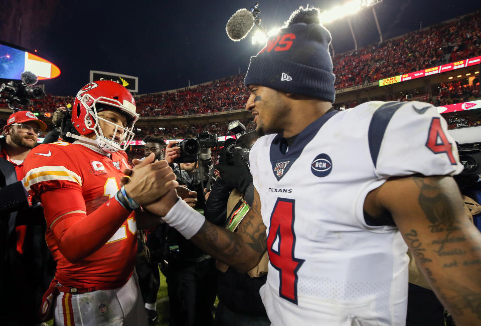 Patrick Mahomes' mega-deal is good news for Deshaun Watson. (Photo by Jamie Squire/Getty Images)