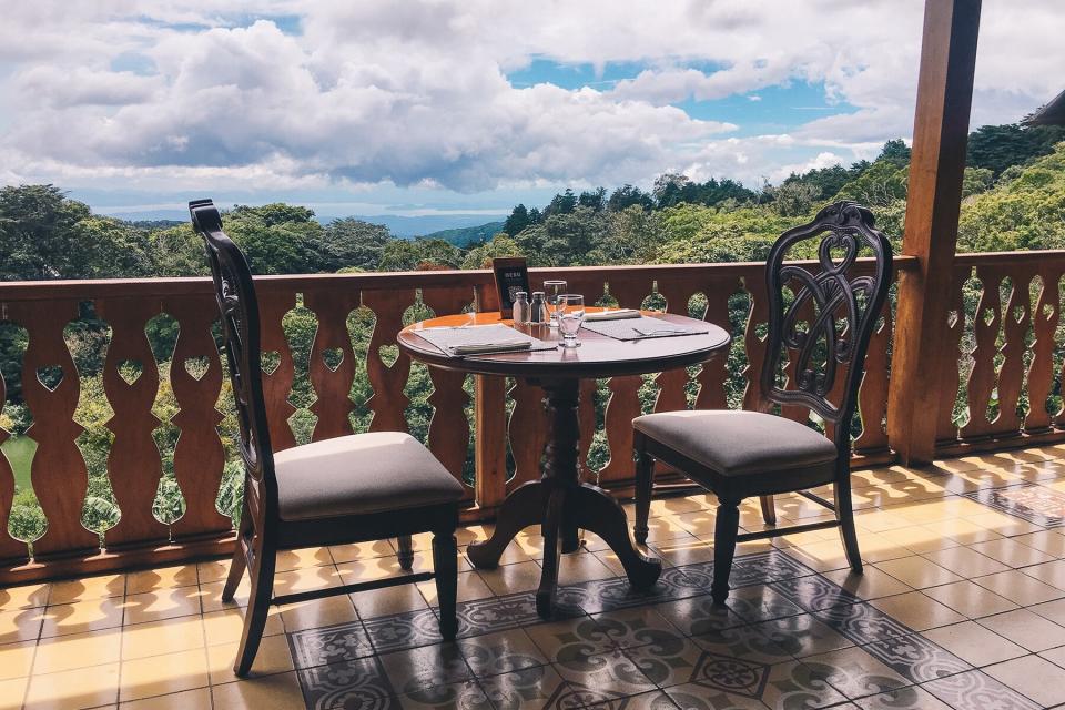 Balcony table at Restaurante Celajes at Hotel Belmar