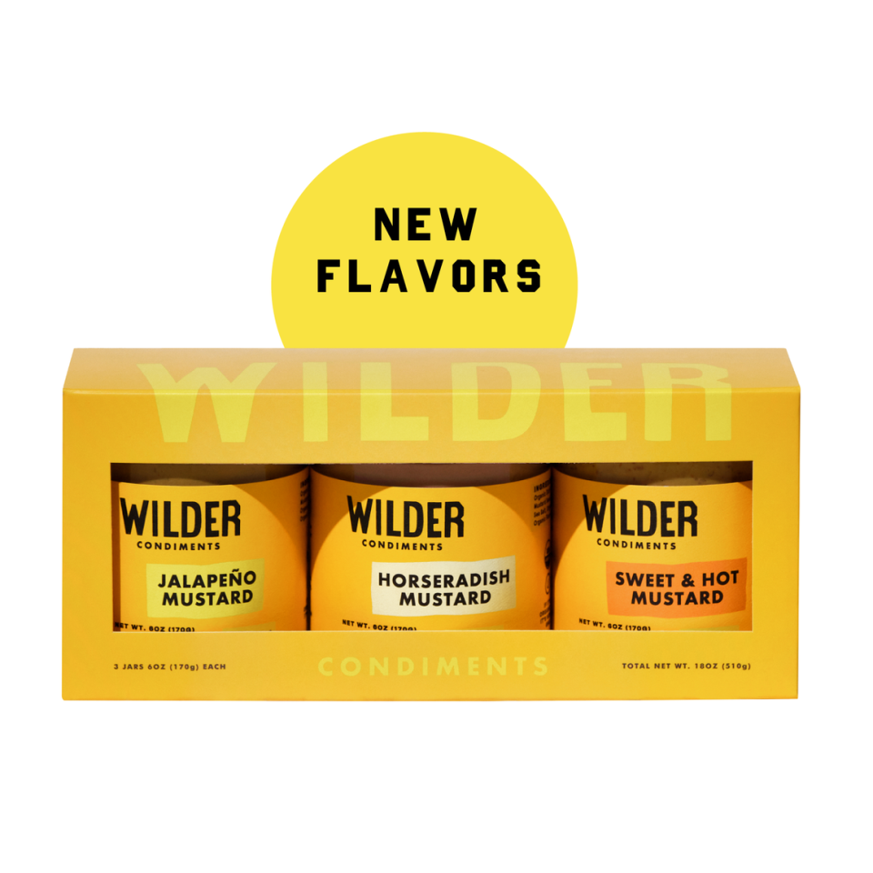 <p><a href="https://wildercondiments.com/collections/mustards/products/mustard-sampler" rel="nofollow noopener" target="_blank" data-ylk="slk:Shop Now;elm:context_link;itc:0;sec:content-canvas" class="link ">Shop Now</a></p><p>Mustard Trio</p><p>wildercondiments.com</p><p>$21.00</p>