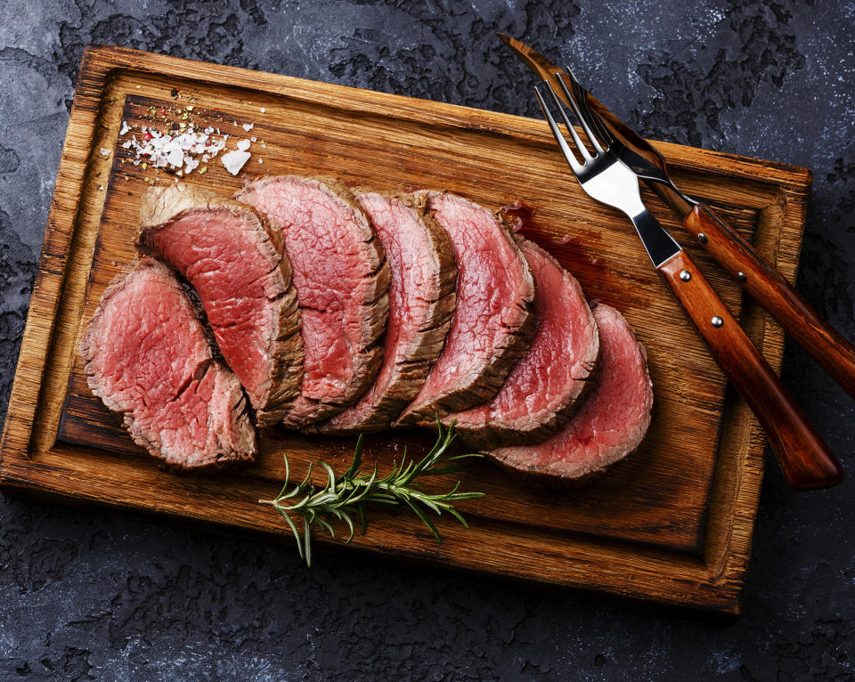 A rare steak should be cooked to an internal temperature of 130 degrees.  (Getty Images)