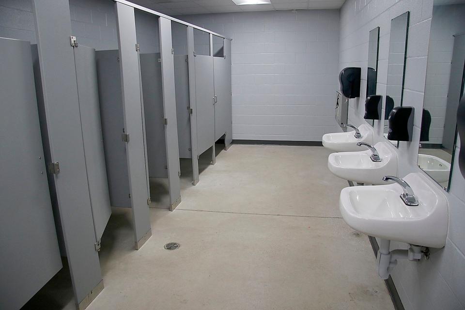 This is the handicapped accessible women's restroom in the Keith Wygant Memorial Field House seen here Tuesday, Jan. 18, 2022. TOM E. PUSKAR/TIMES-GAZETTE.COM