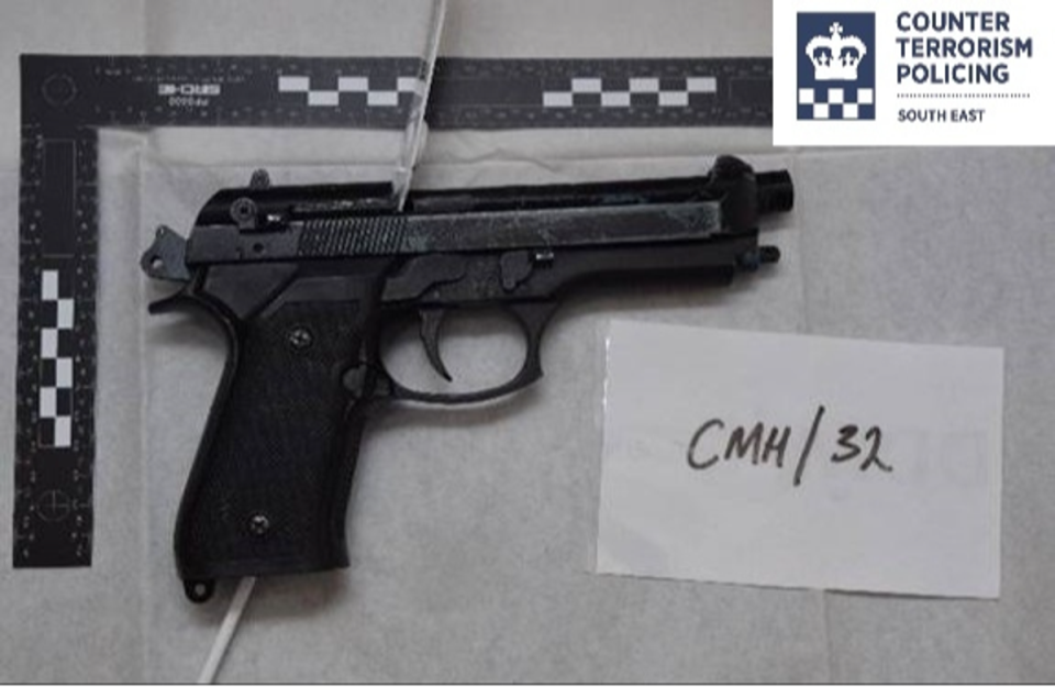 A firearm recovered by police from Edward Little, (PA)