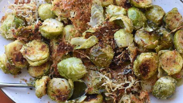 crispy parmesan crusted brussel sprouts