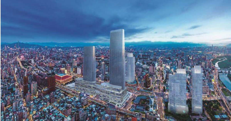 雙子星開發案已動工，未來樓地板面積將是台北101的1.6倍，將引入大量人車，需提早在周邊建物都更改建前就能有通盤的整體計畫。（圖／業者提供）
