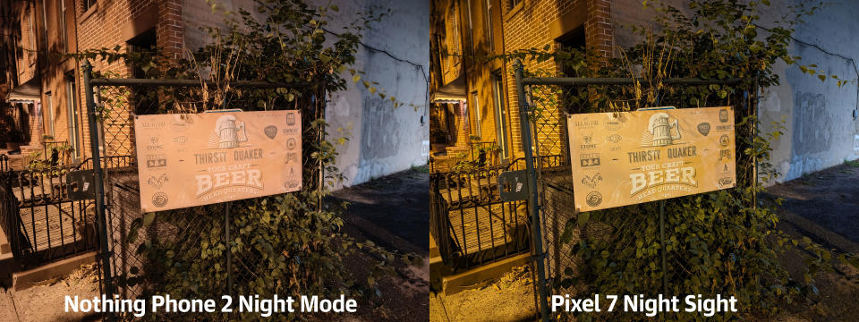 <p>Camera comparison between the Nothing Phone 2 and the Google Pixel 7.</p>
