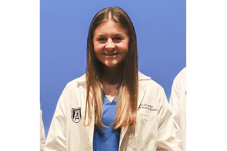 FILE - This undated image provided by Augusta University shows Laken Hope Riley, a nursing student whose body was found Thursday, Feb. 22, 2024, on the University of Georgia campus in Athens, Ga., after not returning from a run. (Augusta University via AP, File)