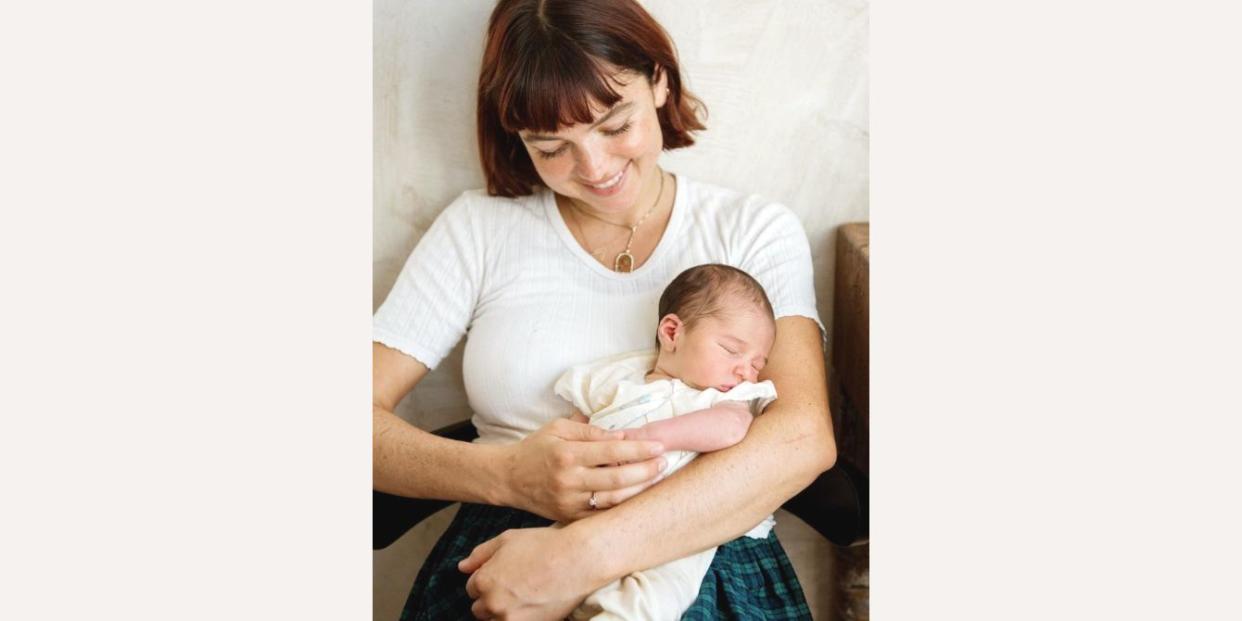 Bekah martinez holding newborn